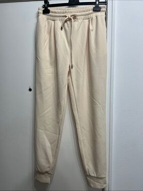 Urban Planet Cream Pleated Drawstring Jogger Pants